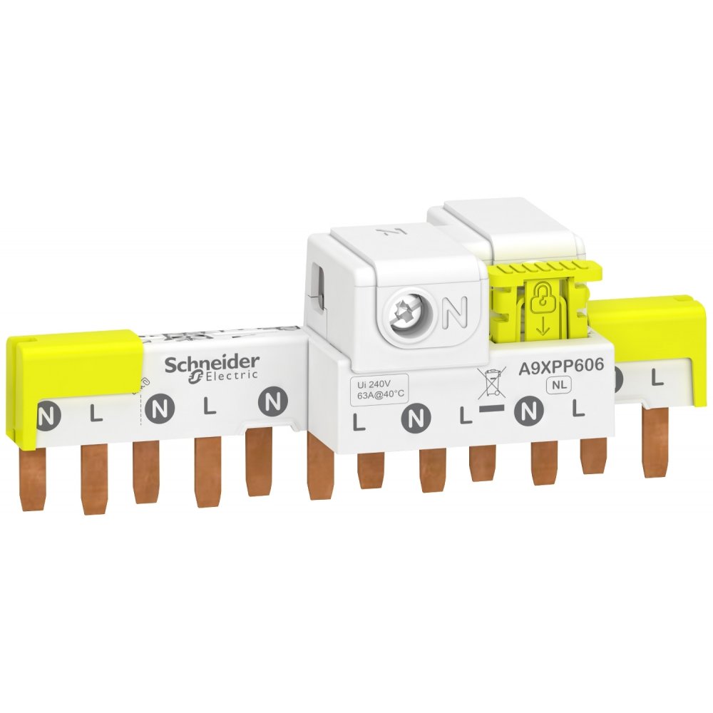 Pieptene Schneider Acti9 iC40 1P+N, 6m
