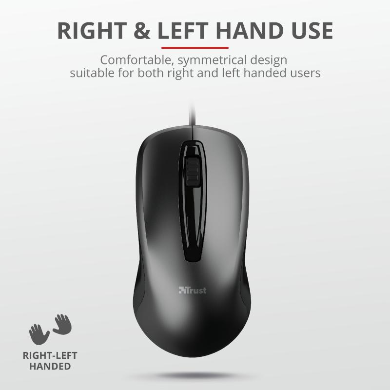Mouse Trust Carve USB Negru - 1200 DPI, Ergonomic - imagine 7