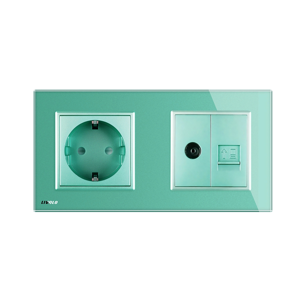 Priza Schuko și TV/Internet Livolo cu Rama Sticlă - imagine 10