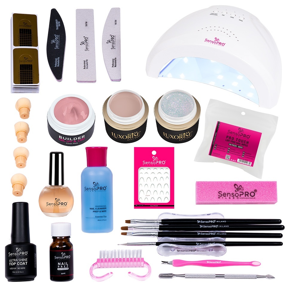 Kit Unghii Gel French & Baby Boomer SensoPRO