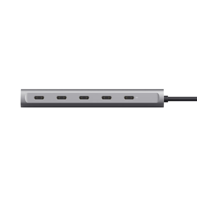 Hub USB-C Trust Halyx 5 Porturi 100W PD - Gri - imagine 5