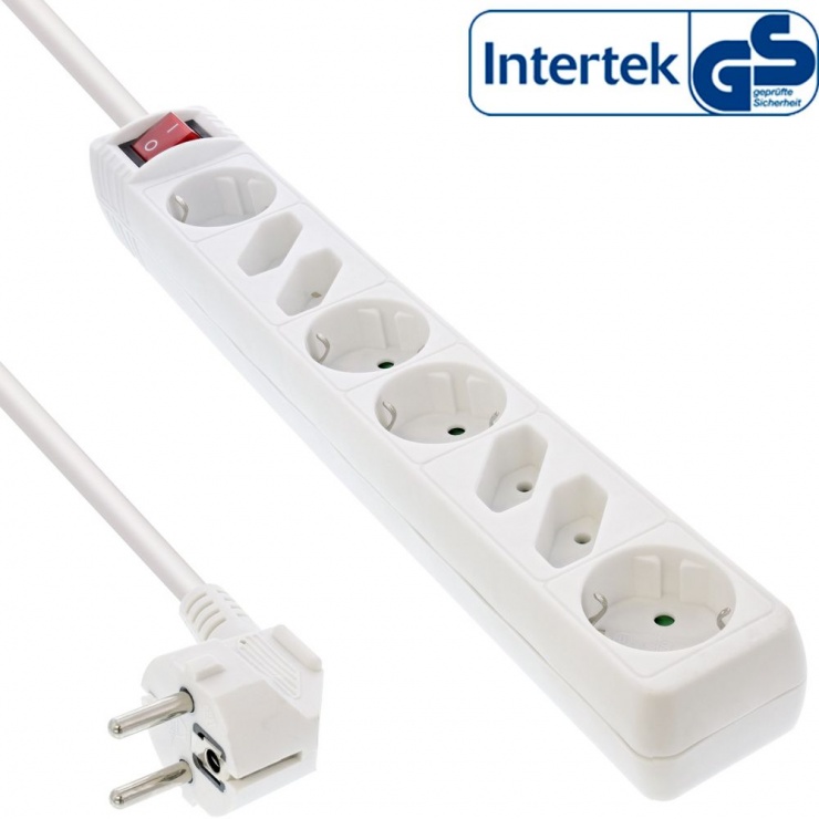 Prelungitor Inline 4+4 prize 3m cu switch ON/OFF