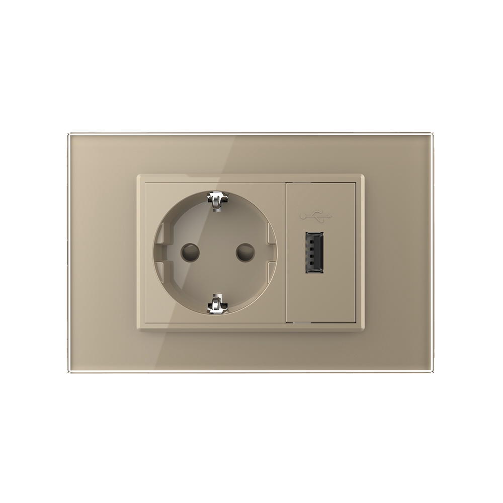 Priza Simplă cu USB Livolo, Italiană, Sticlă - imagine 10