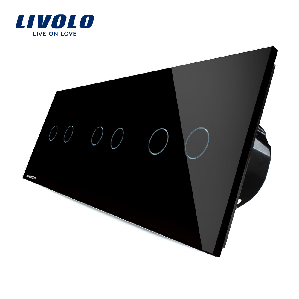 Intrerupator Touch Livolo Triplu, Sticla Crystal - imagine 5