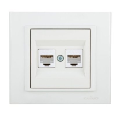 Priză Date Dublă CAT6 Ovivo OV00446, 10A, 250V, Alb