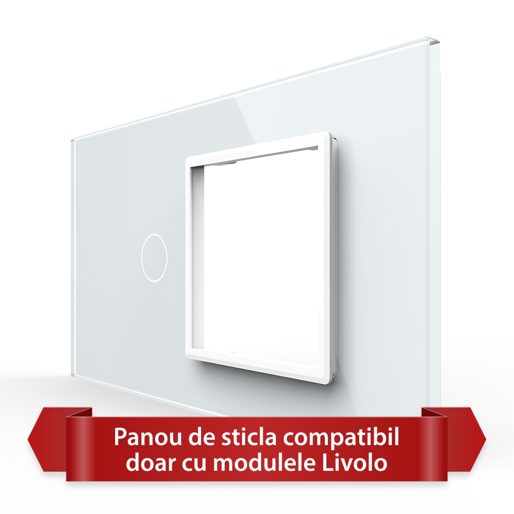 Panou Touch Livolo cu Priză, Sticlă, 4M