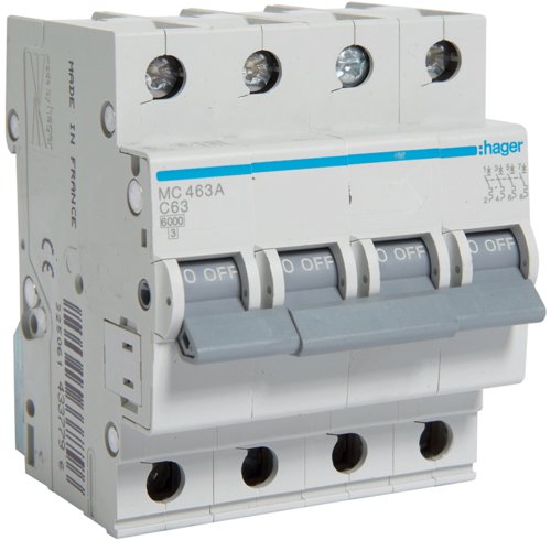 Siguranta automata Hager 4P 63A 6kA, Curba C