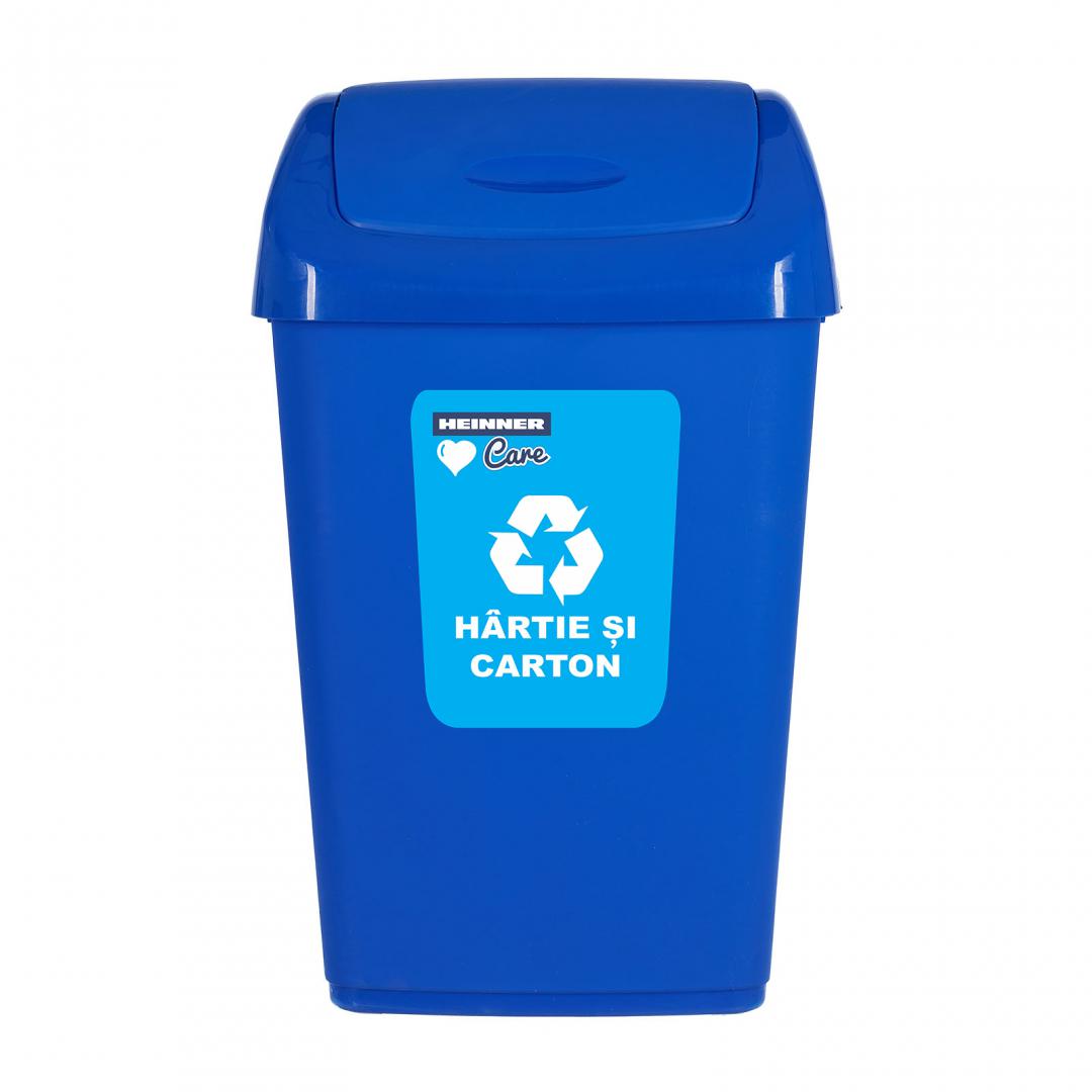 Cos Gunoi Reciclare Heinner 35L Albastru - Capac Batant - imagine 2