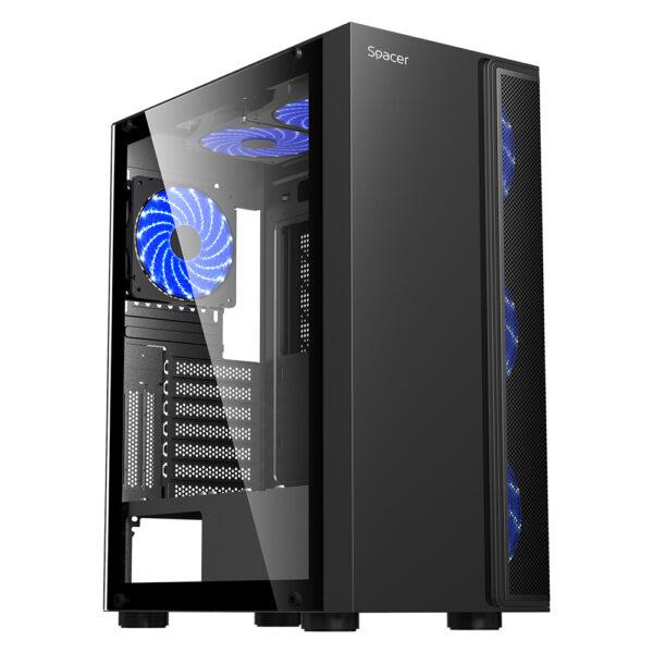 Carcasa SPACER ICE HERO Mid Tower NEGRU - 6 Ventilatoare
