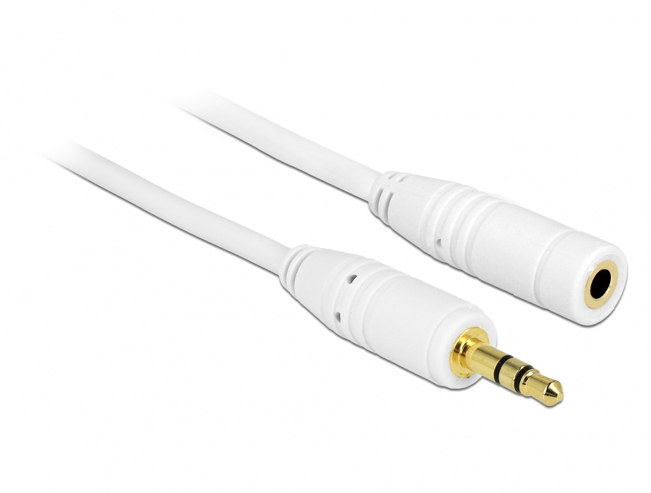 Cablu Audio Jack 3.5mm 2m Alb Delock