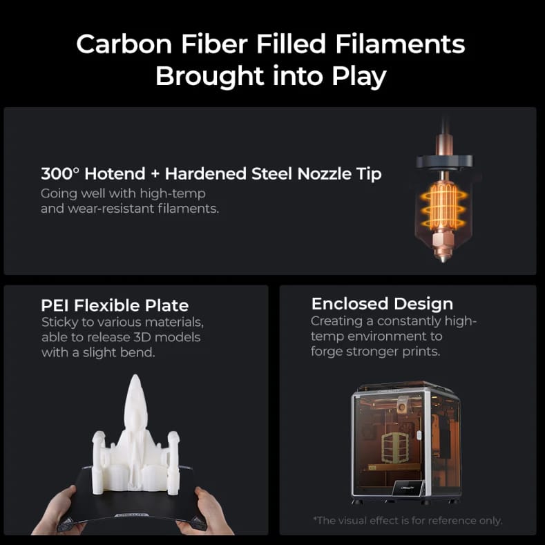 Imprimanta 3D Creality K1C Carbon - 600mm/s, Touchscreen 4.3" - imagine 4