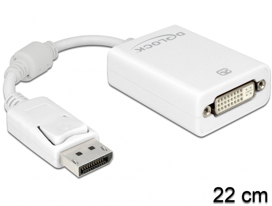 Adaptor DisplayPort la DVI Alb, Delock 61765