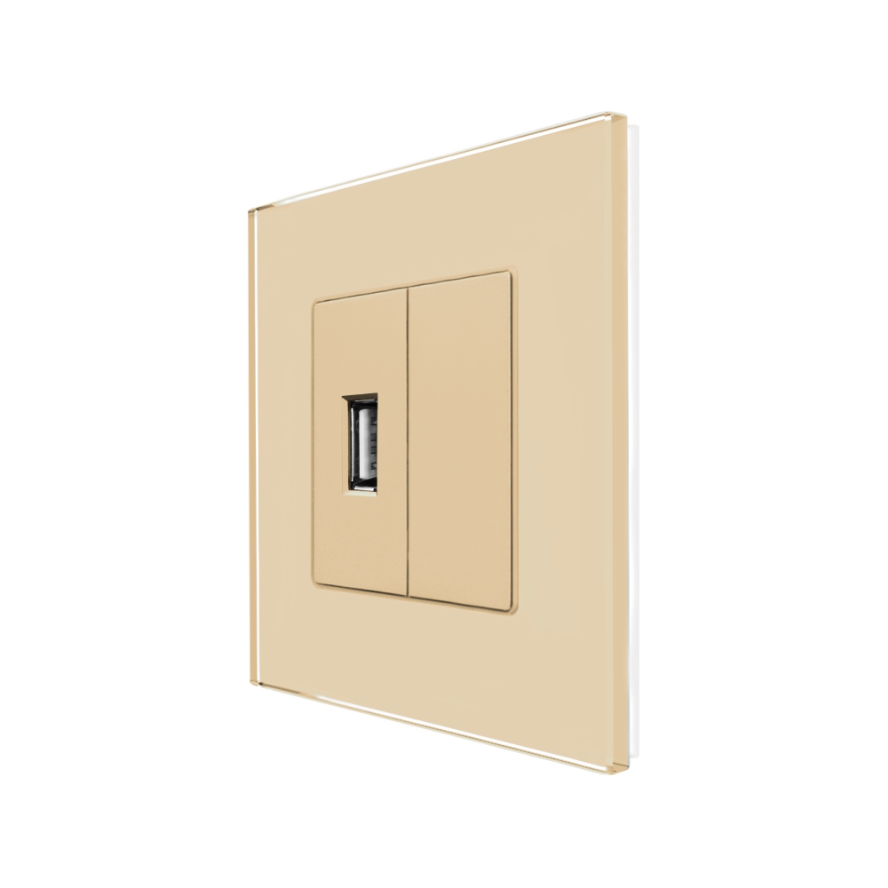 Priza USB + Blank Rama Sticla LUXION, Alba - imagine 11