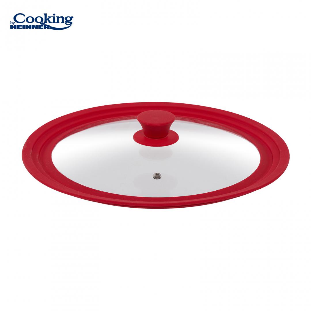 Capac Sticlă Ajustabil Heinner 28-32 cm, Roșu - Universal