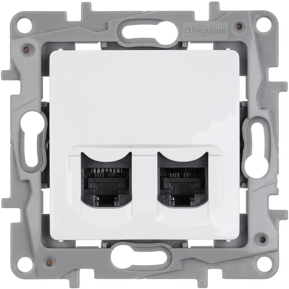 Priză Dublă Date UTP Cat.6 RJ45 Legrand Niloe Alb