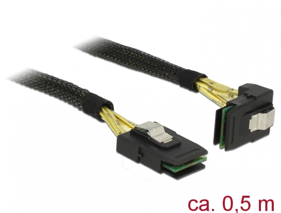 Cablu Mini SAS Delock 0.5m SFF-8087 Unghi