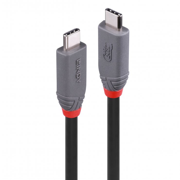 Cablu USB4 Type-C Lindy 240W, 8K, 0.8m