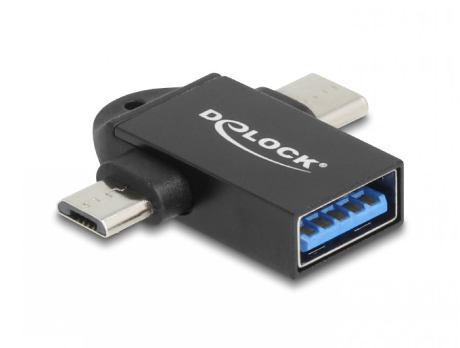 Adaptor OTG USB-C/MicroUSB la USB Delock