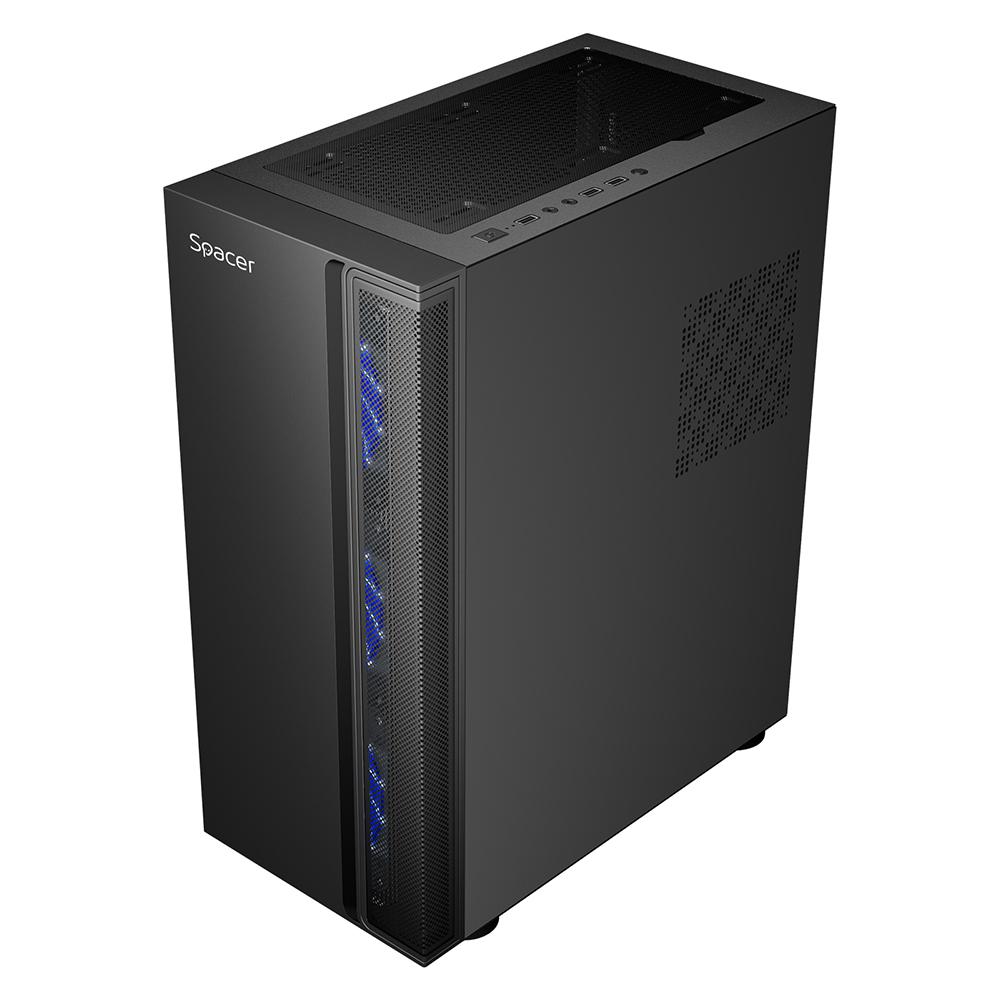 Carcasa SPACER ICE HERO Mid Tower NEGRU - 6 Ventilatoare - imagine 2