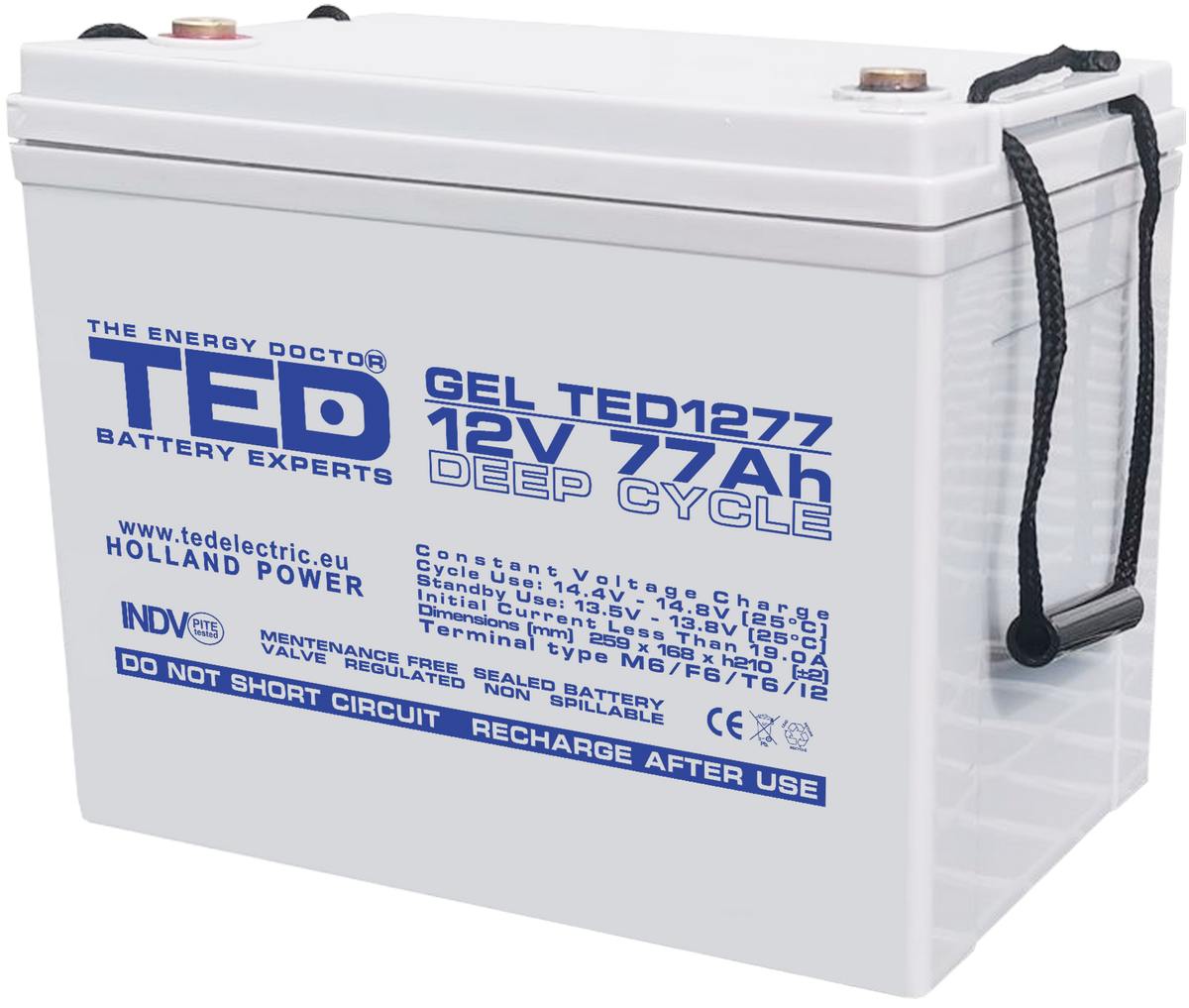 Baterie TED Deep Cycle 12V 77Ah GEL