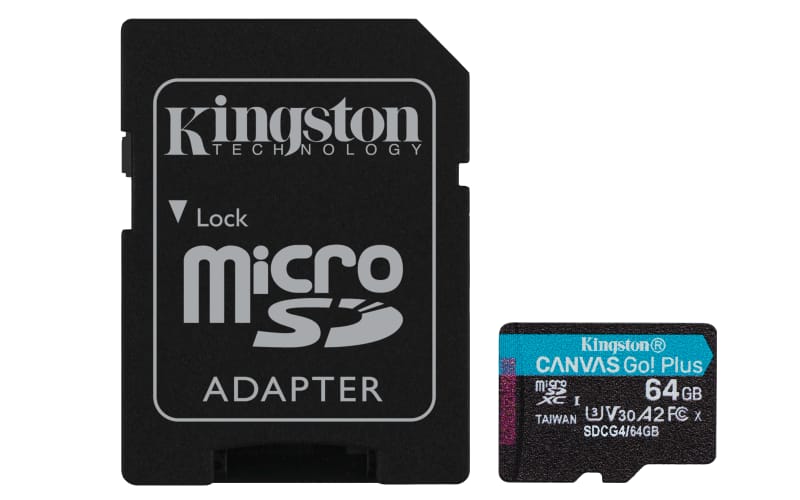 Card MicroSDXC Kingston Canvas GO Plus 64GB, 200 MB/s