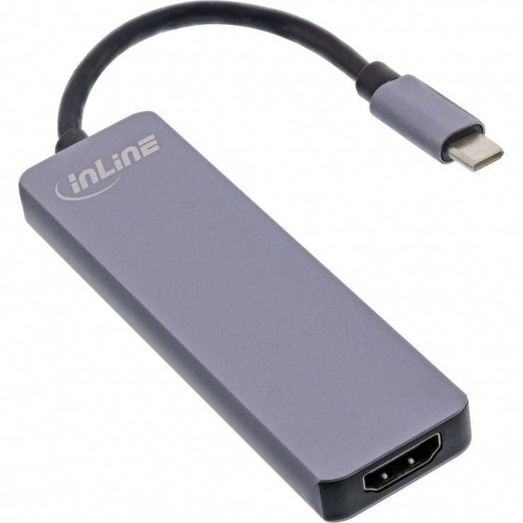Docking Station USB-C InLine cu HDMI 4K și Cititor Carduri