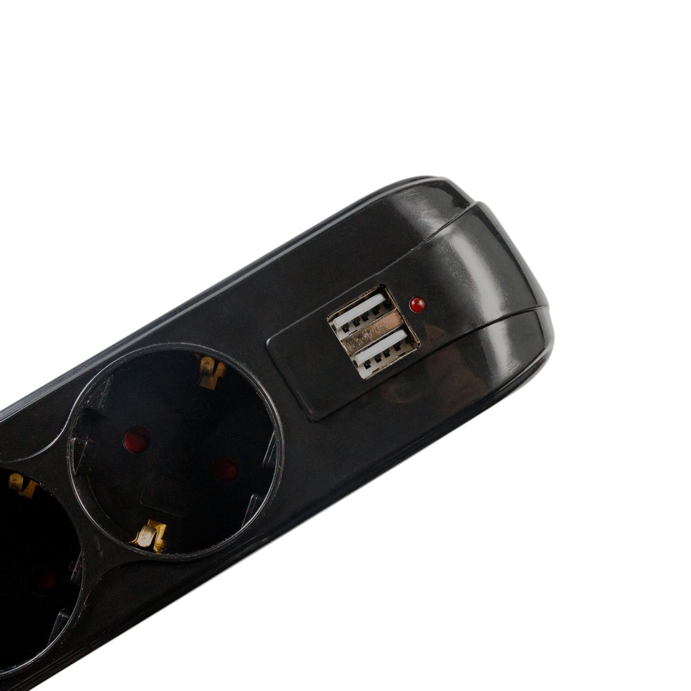 Prelungidor Spacer 5 Prize + 2 USB, 3500W, 1.8m - Negru - imagine 4