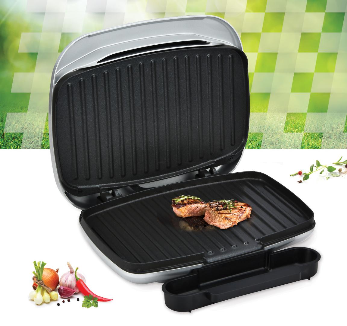Grătar Electric Heinner HEG-F1000SL 1000W - Plăci Antiaderente - imagine 3