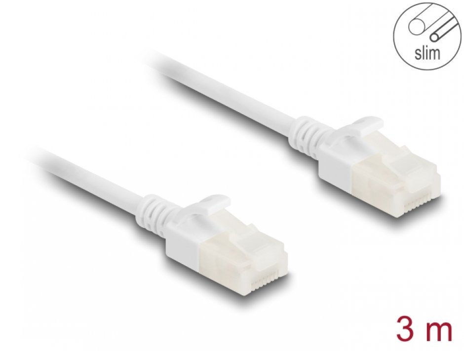 Cablu Delock RJ45 Cat.6A Slim 3m, 10Gbps