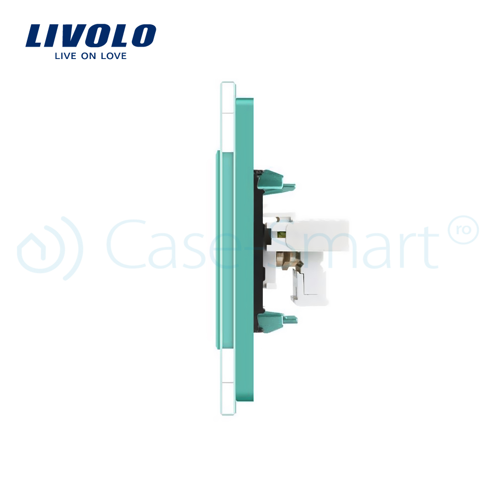 Priza TV+Telefon Livolo Rama Sticla - imagine 11