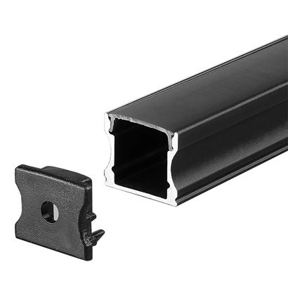 Profil Aluminiu LED 2M Negru V-TAC