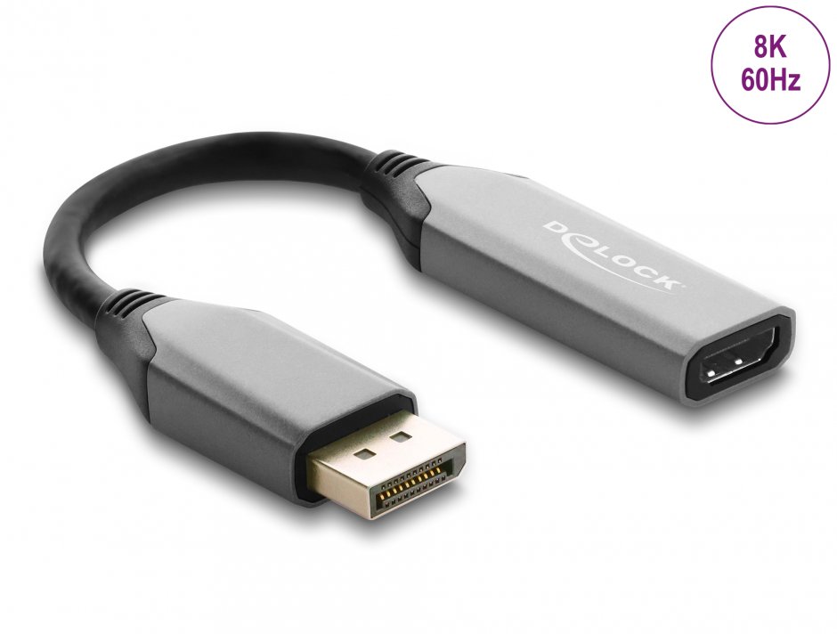 Adaptor activ Delock DisplayPort la HDMI 8K HDR