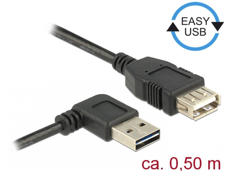 Cablu USB 2.0 Dublu Sens Delock 0.5m