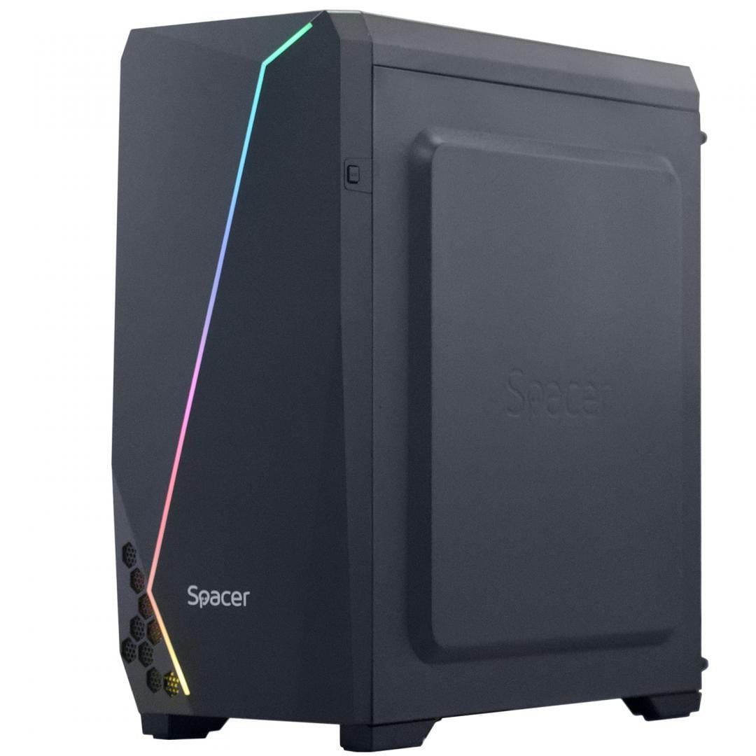Carcasa Spacer Flash ATX MidTower Gaming - Sticla Securizata - imagine 5