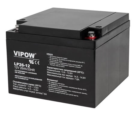Acumulator Vipow 12V 26AH, Fara Intretinere