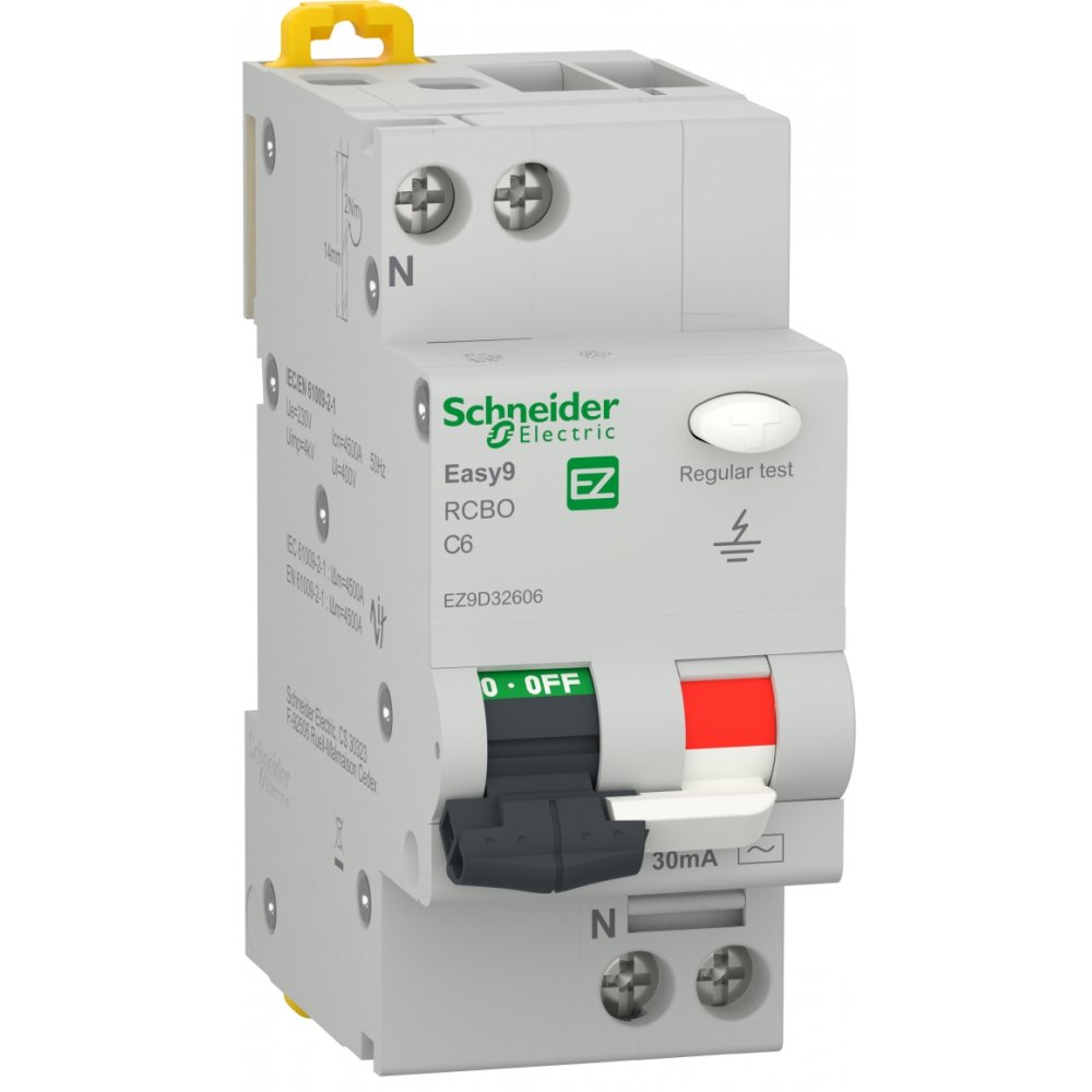Întrerupător diferențial RCBO Schneider Easy9 6A 30mA 1P+N