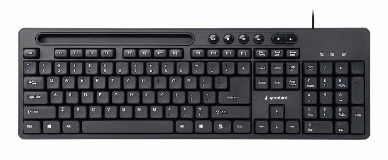 Tastatura Gembird KB-UM-108 USB cu Stand Telefon, Negru