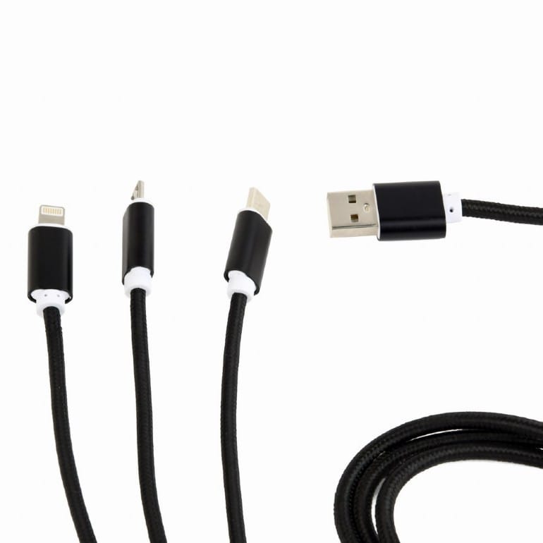 Cablu Gembird 3-in-1 USB 2.0, Lightning/Micro-USB/Type-C, 1m
