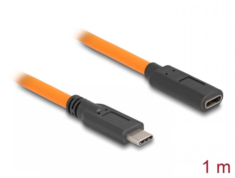 Cablu USB 3.1 Type-C Delock 1m Orange, Tethering
