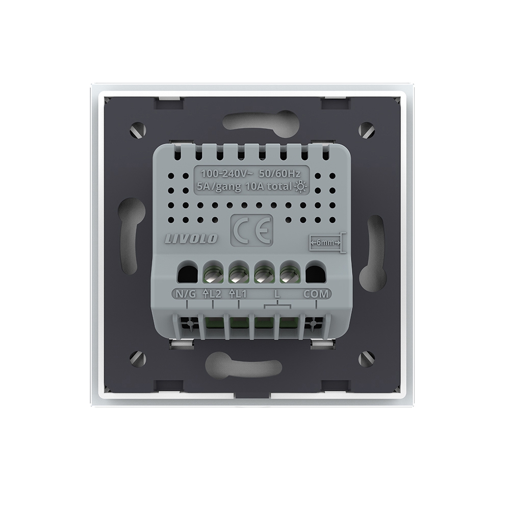 Intrerupator Dublu Touch Livolo Sticla, LED - imagine 4