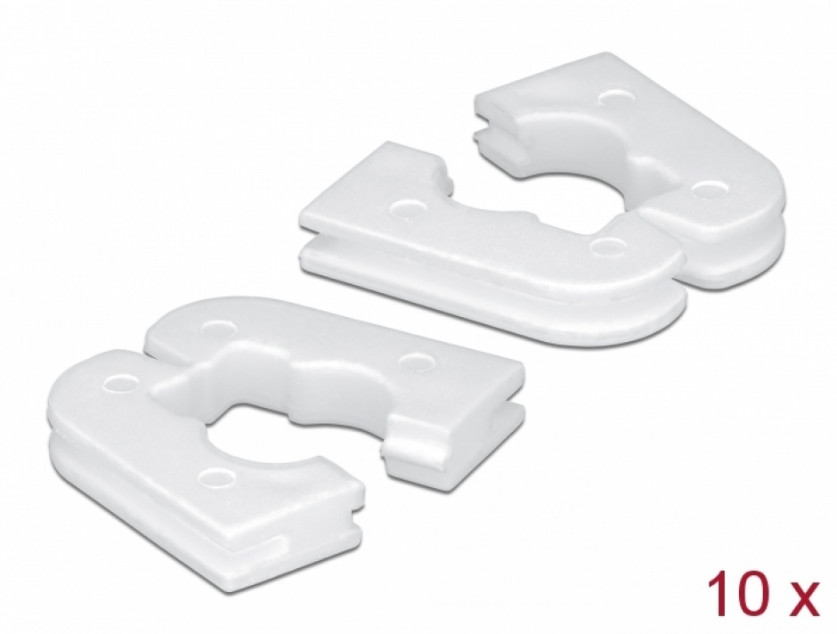 Set 10 Bucse Protecție Cablu 5.6mm Alb, Delock