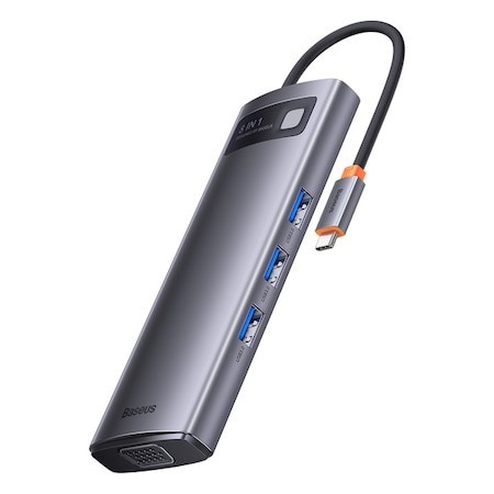 Docking Station Baseus Metal Gleam, Gri, USB-C, 100W