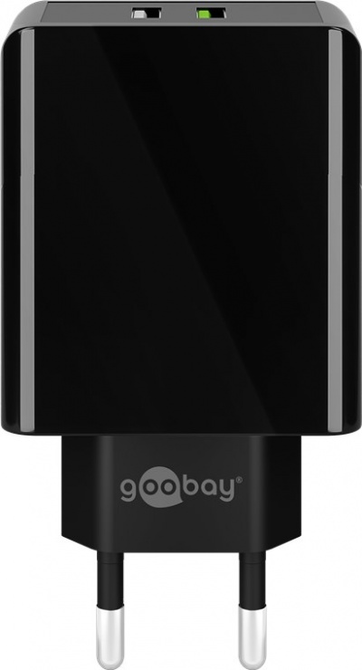 Goobay 44956 Încărcător Priză 2x USB-A QC 3.0, 28W, Negru