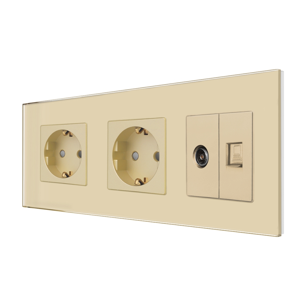 Priza Schuko TV Internet Sticla Luxion - imagine 9