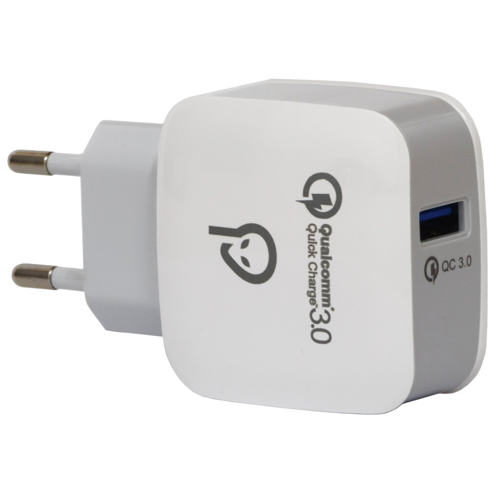 Incarcator Retea Quick Charge 3.0 18W Spacer Alb - imagine 1