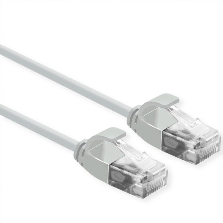 Cablu Roline Cat 6A Slim 0.3m Gri