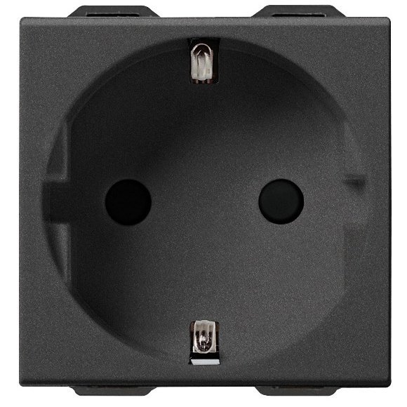 Priză Schuko Vimar Neve Carbon Matt 16A