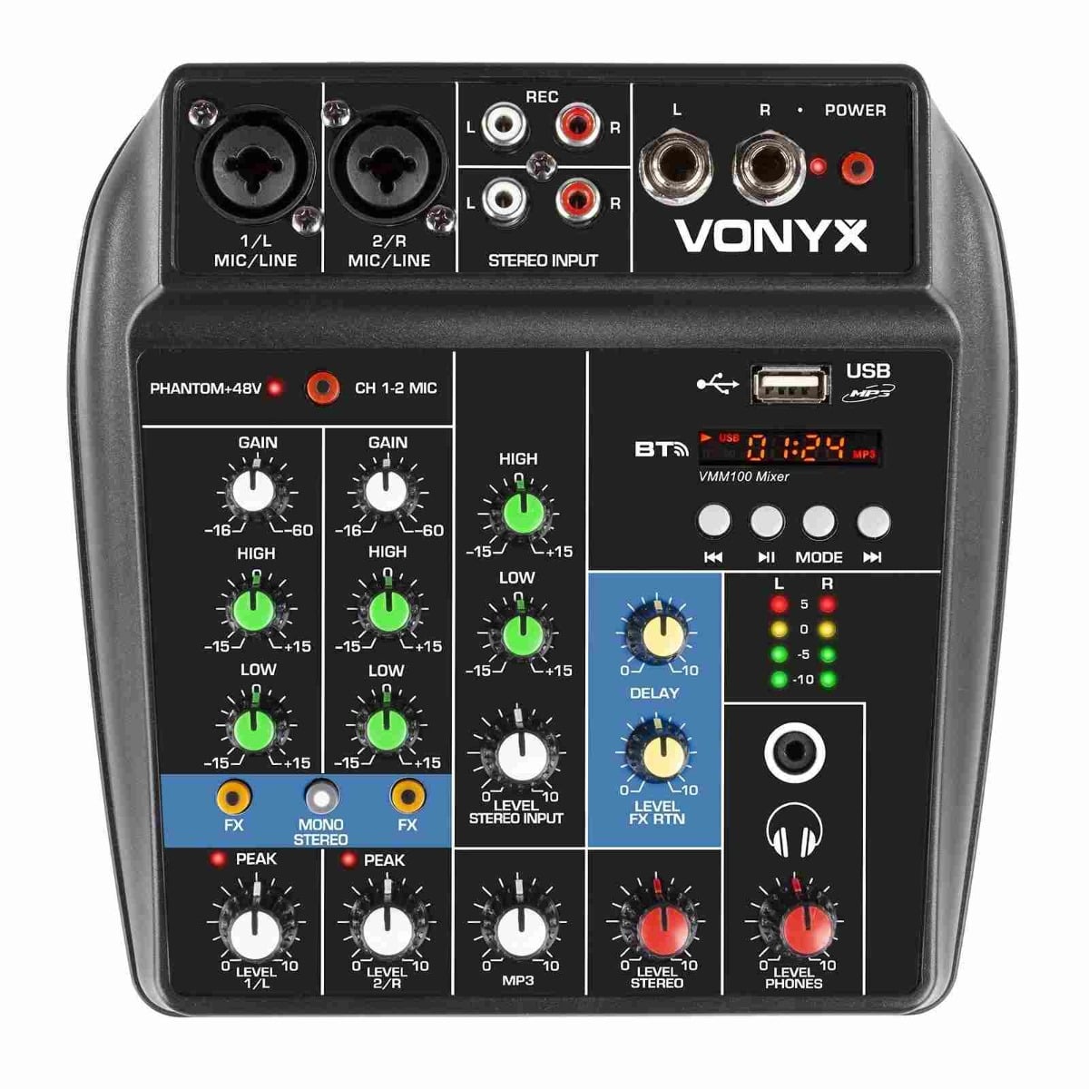 Mixer Vonyx VMM100 3 Canale Bluetooth USB - imagine 1