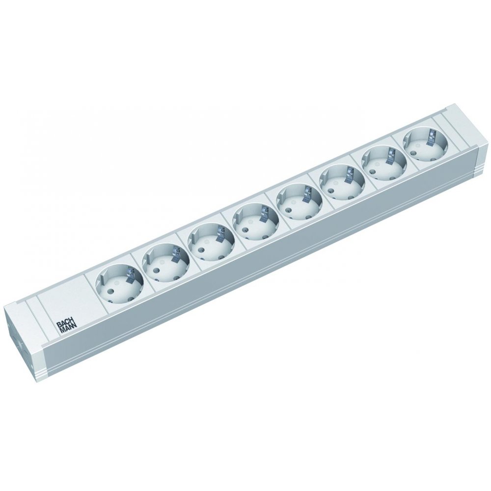 Bachmann IT PDU 8 x prize Schuko, in Schuko, 1U, impamantare, fara intrerupator, 2 metri, RAL 7035, PVC