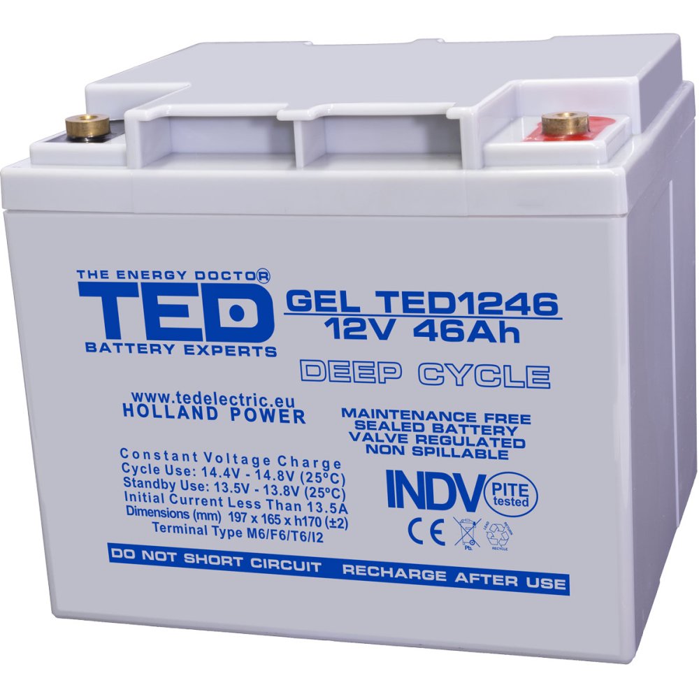 Acumulator GEL Deep Cycle 12V 46Ah TED Electric